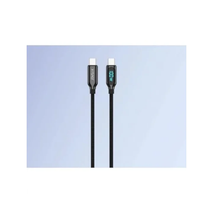 X-PowerDigi 5A 100W 120 Cm Type-C To Type-C Dijital Ekranlı Hızlı Şarj/Data Kablosu