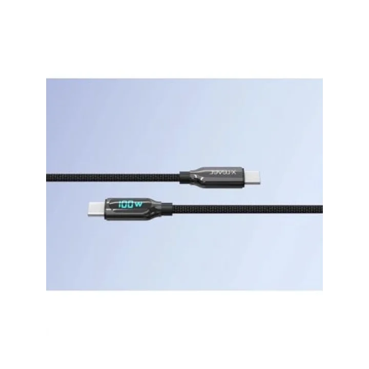 X-PowerDigi 5A 100W 120 Cm Type-C To Type-C Dijital Ekranlı Hızlı Şarj/Data Kablosu