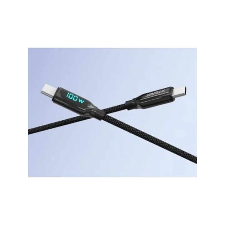 X-PowerDigi 5A 100W 120 Cm Type-C To Type-C Dijital Ekranlı Hızlı Şarj/Data Kablosu