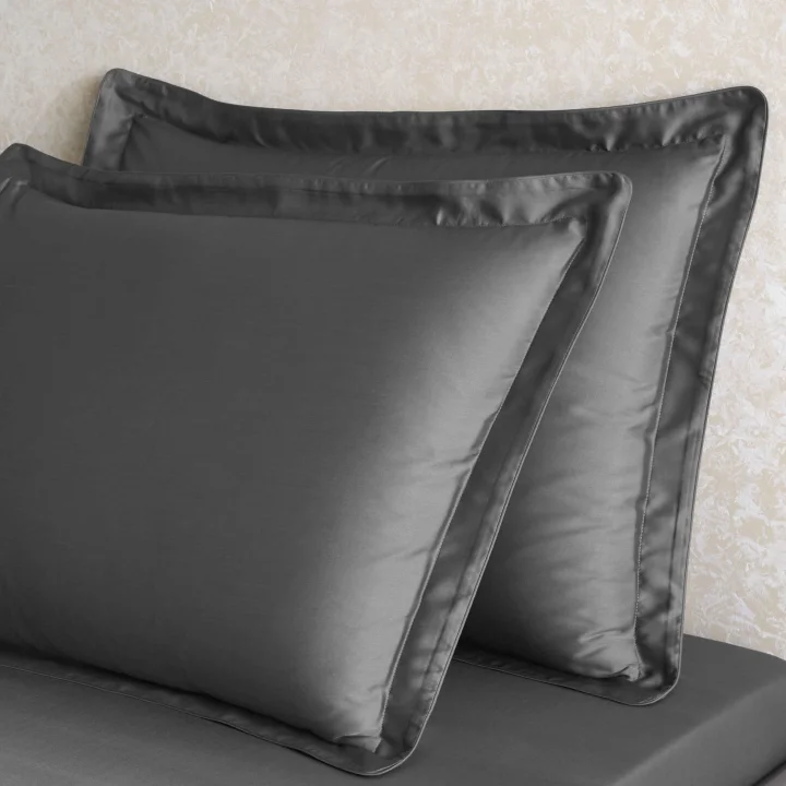 X TENCEL™ Lyocell 2li Volanlı Yastık Kılıfı Antrasit