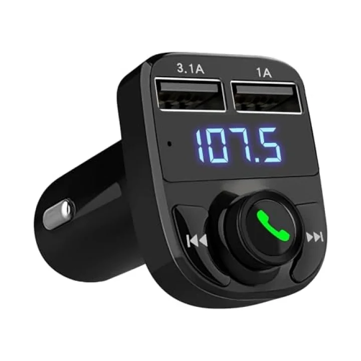 X8 Bluetooth Araç Kiti | FM Transmitter & Çift USB Şarj Cihazı | Kablosuz Müzik
