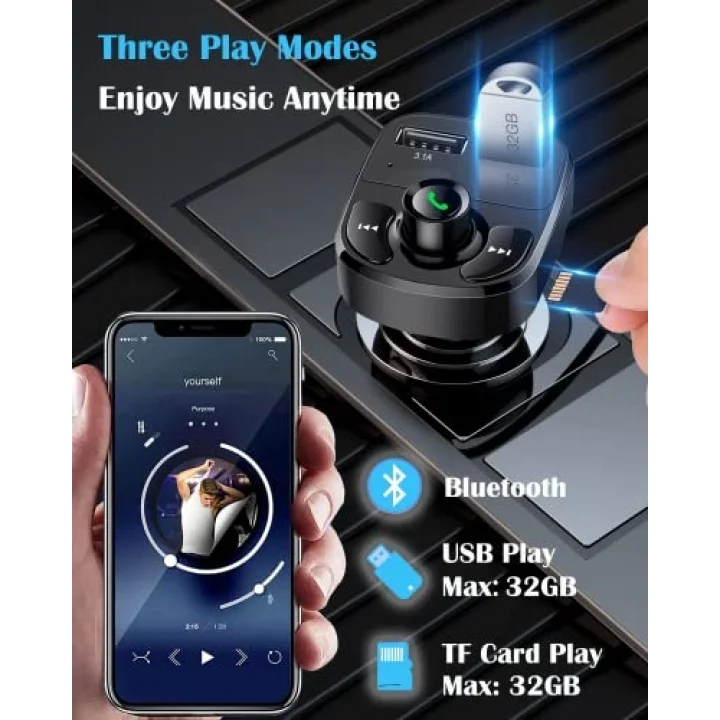 X8 Bluetooth Araç Kiti | FM Transmitter & Çift USB Şarj Cihazı | Kablosuz Müzik