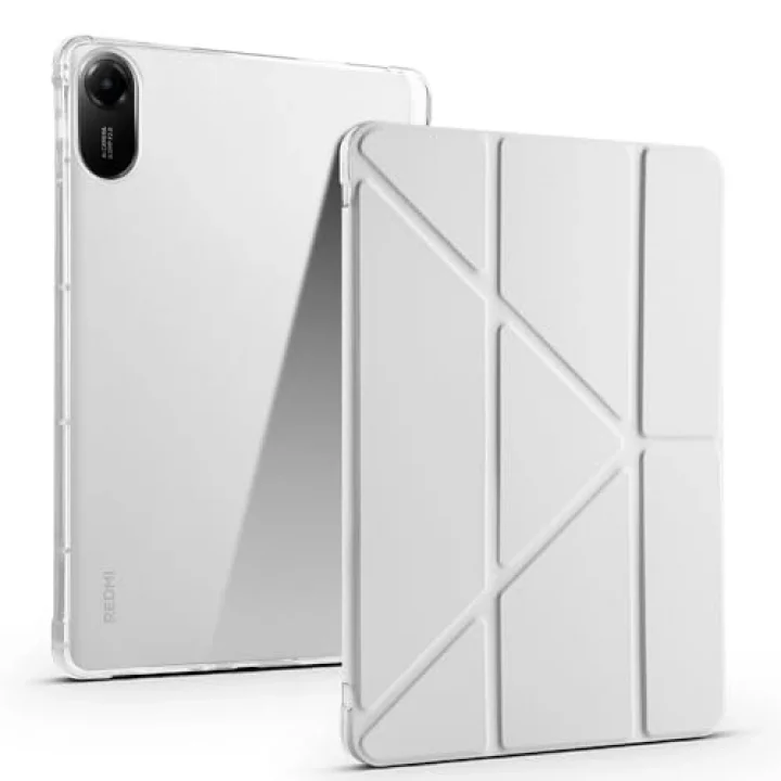 Xiaomi ile uyumlu Redmi Pad 2 Kılıf Tri Folding Kalem Bölmeli Standlı Kılıf Gri