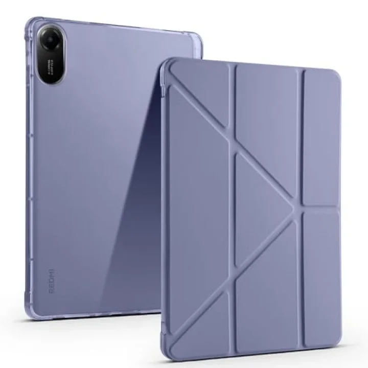 Xiaomi ile uyumlu Redmi Pad 2 Kılıf Tri Folding Kalem Bölmeli Standlı Kılıf Mor