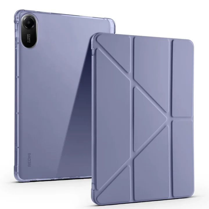 Xiaomi ile uyumlu Redmi Pad 2 Kılıf Tri Folding Kalem Bölmeli Standlı Kılıf Mor