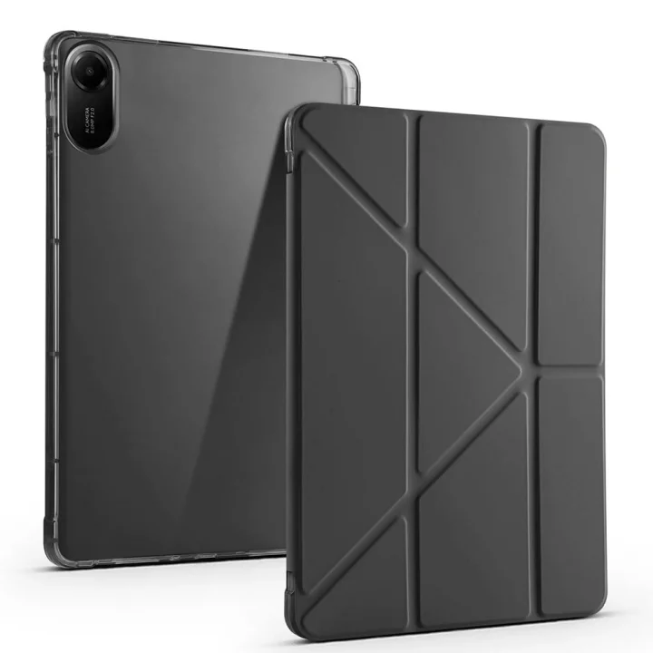 Xiaomi ile uyumlu Redmi Pad 2 Kılıf Tri Folding Kalem Bölmeli Standlı Kılıf Siyah