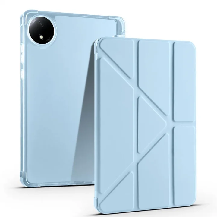 Xiaomi ile uyumlu Redmi Pad SE 8.7 Kılıf Tri Folding Kalem Bölmeli Standlı Kılıf Mavi