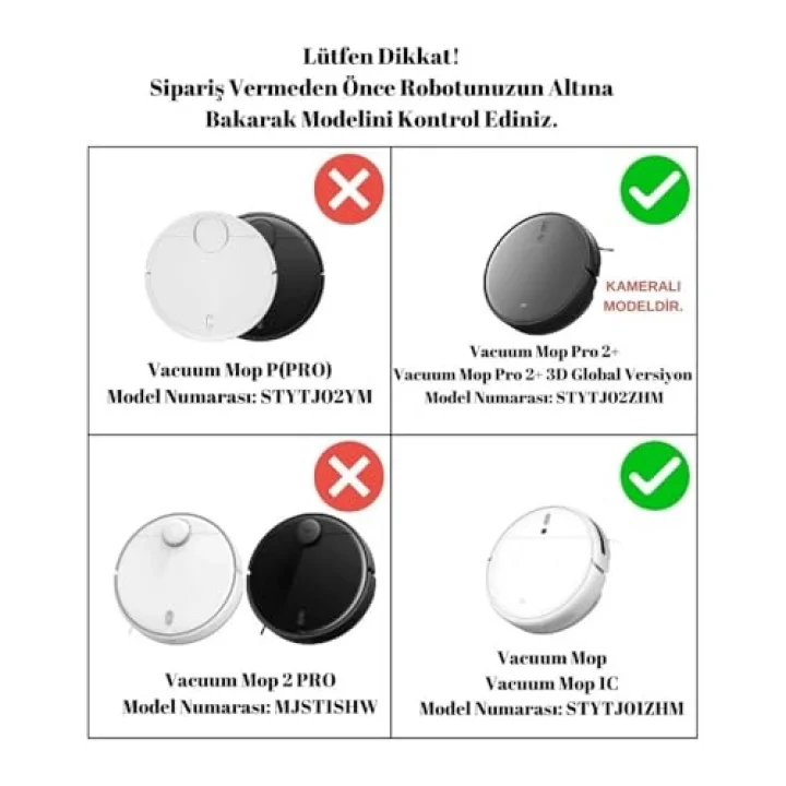 Xiaomi Vacuum Mop 1c 2 in 1-Vacuum Mop Pro 2+3D (DİKKAT: KAMERALI-PLUS GLOBAL)-Vacuum Mop 2 Ultra-Vacuum Mop 2c Uyumlu Hepa Filtre,Fırça Yedek Parça Seti-Siyah 5 li