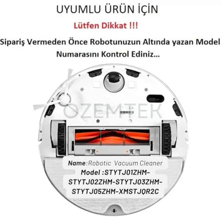 Xiaomi Vacuum Mop 1c 2 in 1-Vacuum Mop Pro 2+3D (DİKKAT: KAMERALI-PLUS GLOBAL)-Vacuum Mop 2 Ultra-Vacuum Mop 2c Uyumlu Hepa Filtre,Fırça Yedek Parça Seti-Siyah 5 li