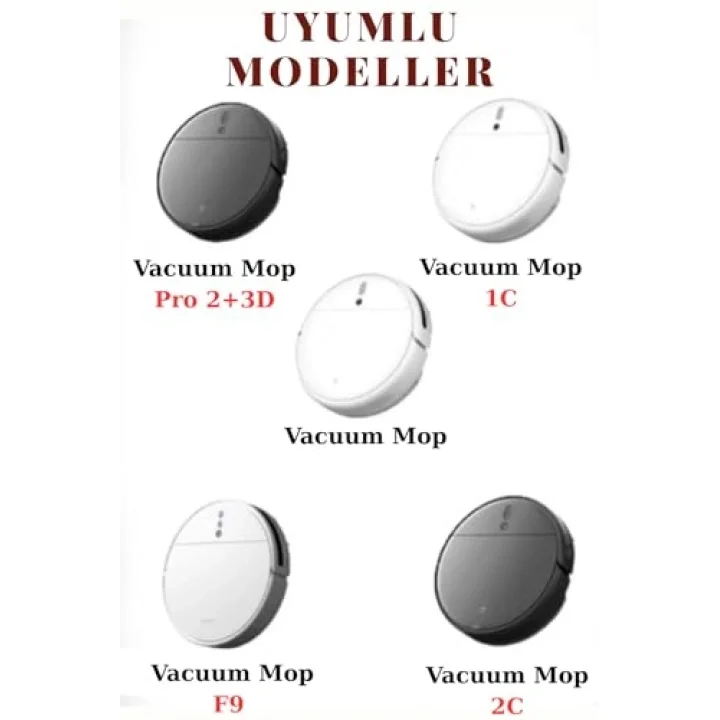 Xiaomi Vacuum Mop 1c 2 in 1-Vacuum Mop Pro 2+3D (DİKKAT: KAMERALI-PLUS GLOBAL)-Vacuum Mop 2 Ultra-Vacuum Mop 2c Uyumlu Hepa Filtre,Fırça Yedek Parça Seti-Siyah 5 li