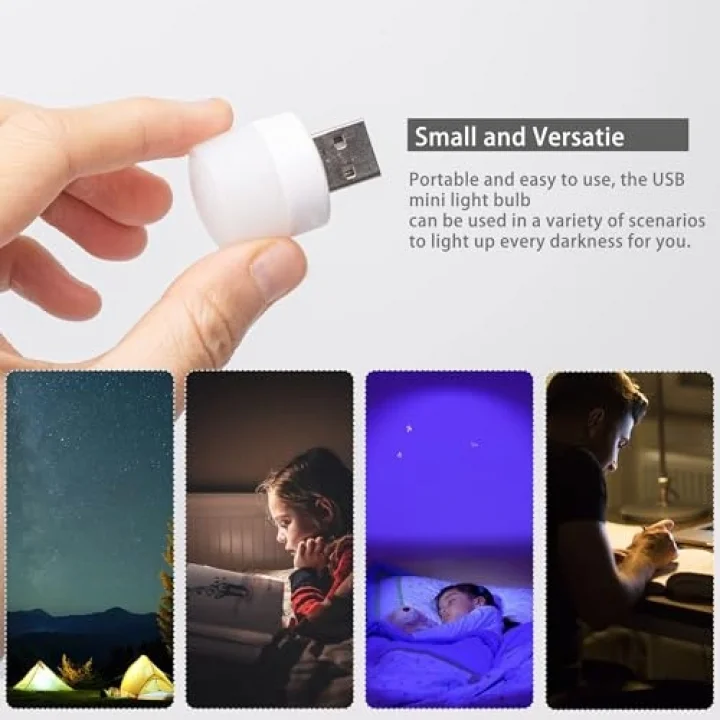 Xspring Mini Usb Led Işık Lambası, 6 Adet Usb Fişli Led Gece Lambası, Yatak Odası, Koridor, Kamp, Okuma, Uyku için Rgb Taşınabilir Ortam Lambası (Sıcak Işık)
