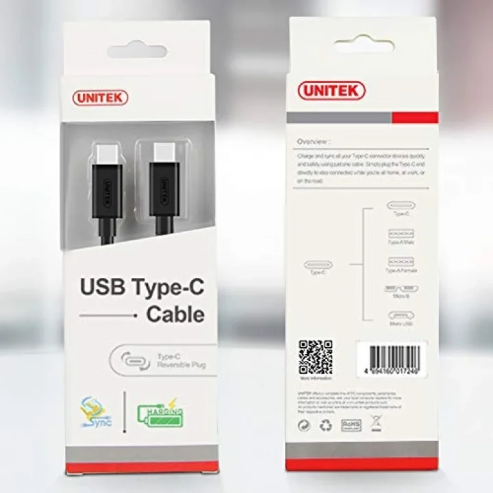 Y-C477BK USB3.1 USB-C-Kablo m/1m Siyah