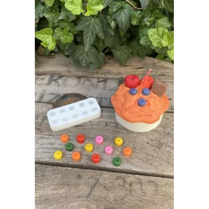Yaban Mersini Onlu Mum Kalıbı (Silikon) (Küçük Süsleme Kalıbı) 1 Adet