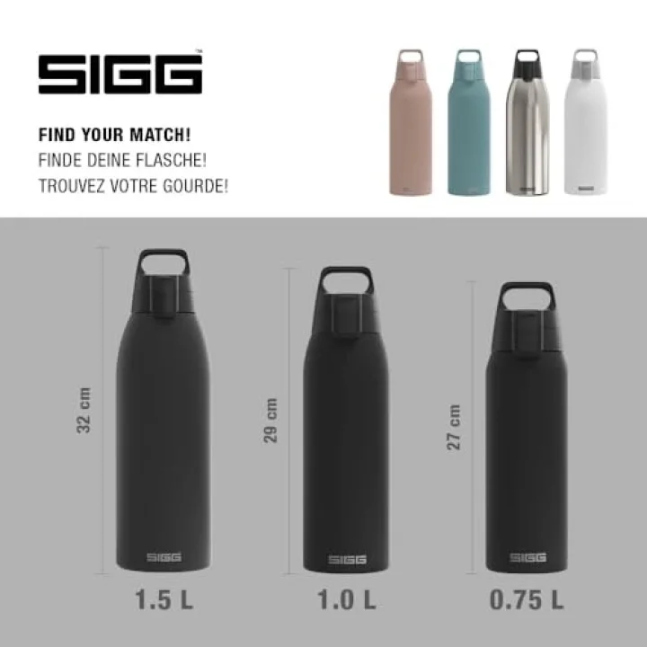 Yalıtımlı içecek şişesi – termos Shield Therm One Black – gazlı içecekler – sızdırmaz – bulaşık makinesinde yıkanabilir – BPA içermez –%90 geri dönüştürülmüş paslanmaz çelik – siyah – 1,5 l
