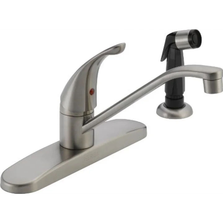 Yan Püskürtücülü Tek Saplı Mutfak Lavabo Bataryası, Paslanmaz P115LF-SS