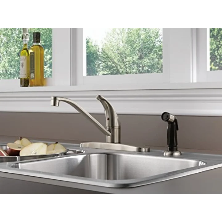 Yan Püskürtücülü Tek Saplı Mutfak Lavabo Bataryası, Paslanmaz P115LF-SS