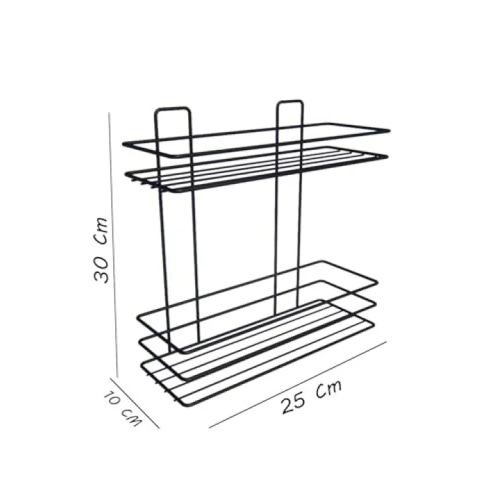 Yapışkanlı 2 Katlı Banyo Rafı Duş Şampuanlık Duvar Düzenleyici Organizer