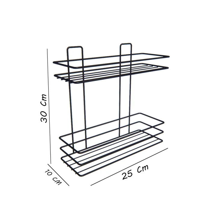 Yapışkanlı 2 Katlı Banyo Rafı Duş Şampuanlık Duvar Düzenleyici Organizer