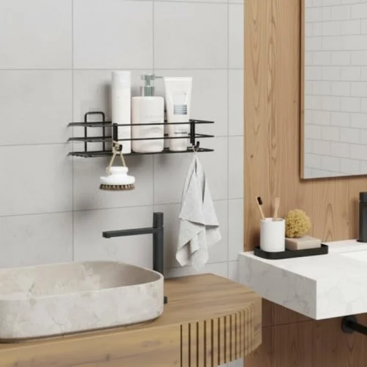 Yapışkanlı Banyo Rafı Duş Şampuanlık Duvar Düzenleyici Organizer