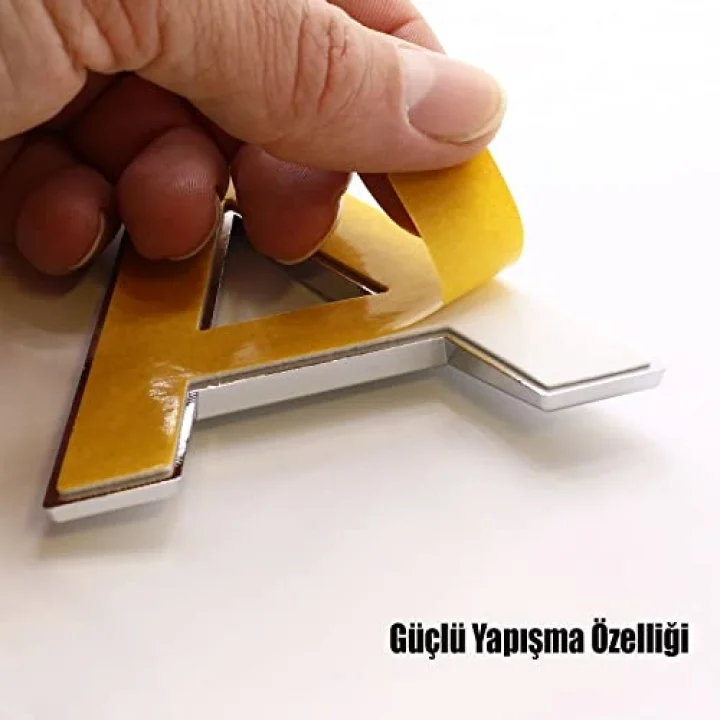 Yapışkanlı Harf 8.5 cm Parlak Krom Kapı Oda Posta Kutusu T Harfi