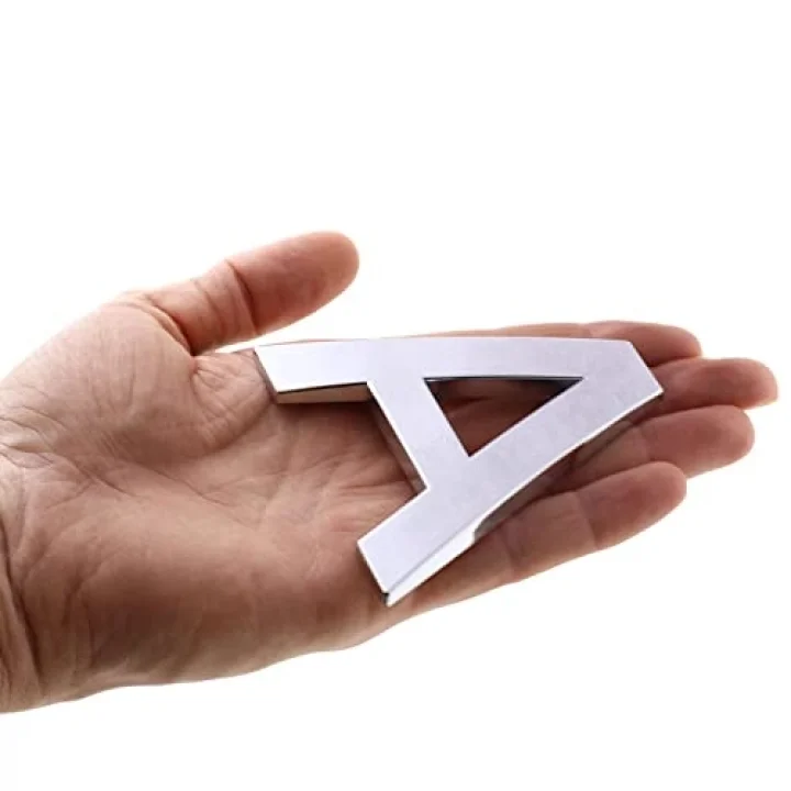 Yapışkanlı Harf 8.5 cm Parlak Krom Kapı Oda Posta Kutusu T Harfi