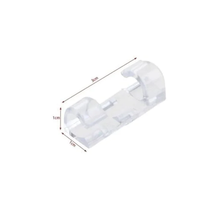 Yapışkanlı Mini 20Li Klips Usb Pc Adaptör Kablo Tutucu Aparat Şeffaf Masa.Kablo