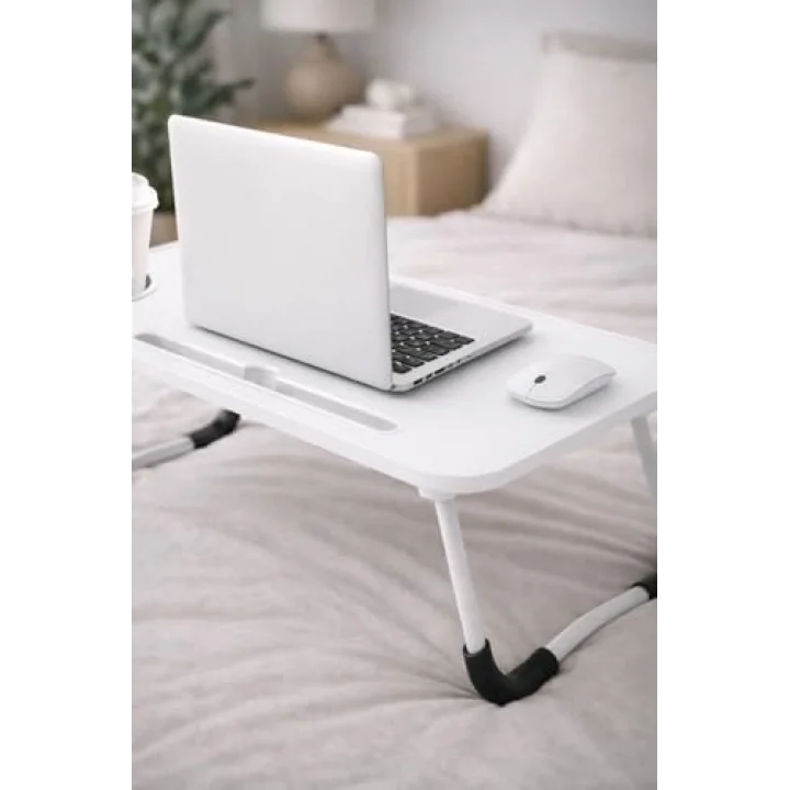 Yatak Koltuk Masa Üstü Keyif Laptop Kahvaltı Sehpası Beyaz