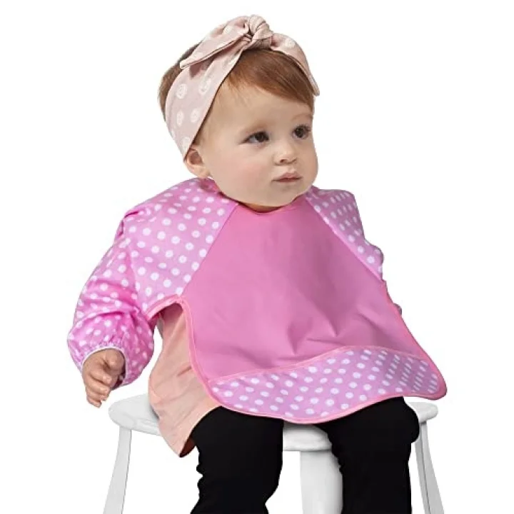 Yeni Ekonomik Kollu Mama Önlüğü Pembe - Mommyslab