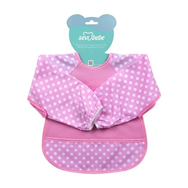 Yeni Ekonomik Kollu Mama Önlüğü Pembe - Mommyslab