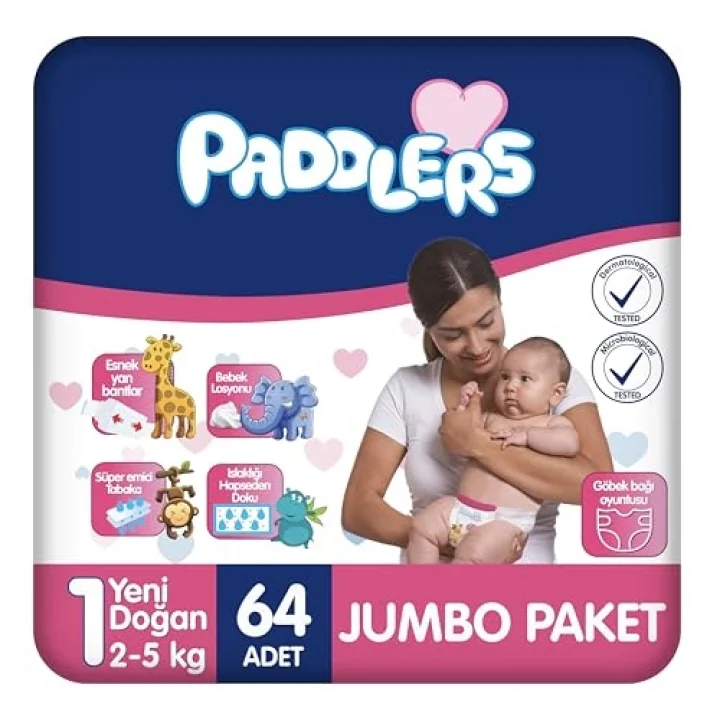 Yenidoğan Bebek Bezi 1 Numara (2-5 Kg) 64 Adet – Jumbo Paket