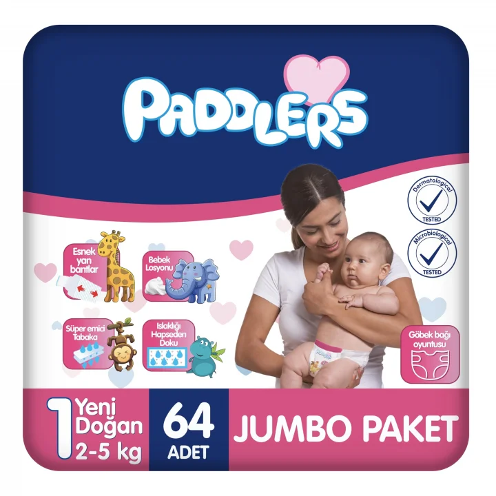 Yenidoğan Bebek Bezi 1 Numara (2-5 Kg) 64 Adet – Jumbo Paket