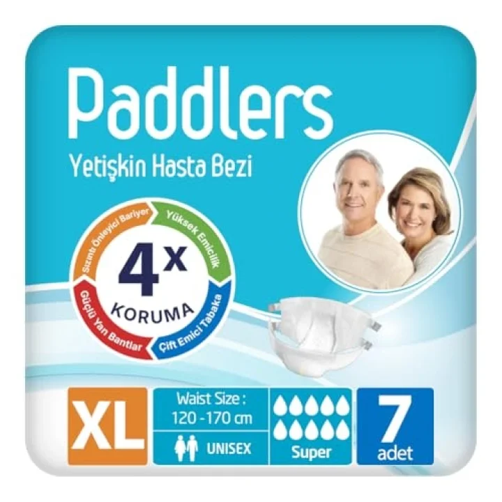 Yetişkin Hasta Bantlı Bez X-Large 7 Adet - Deneme Paketi, Emici