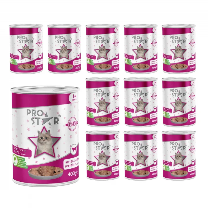 Yetişkin Kedi Biftekli Pate 400 Gr x 12 adet