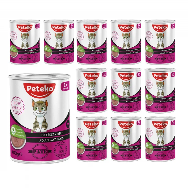 Yetişkin Kedi Biftekli Pate 400 Gr x 12 adet