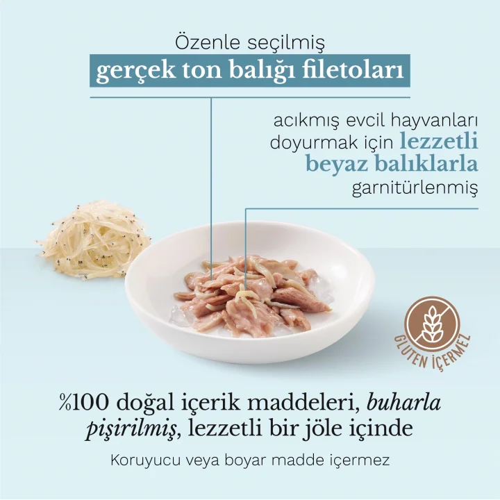 Yetişkin Kedi Konservesi 85 Gr Ton + Ringa Balıklı