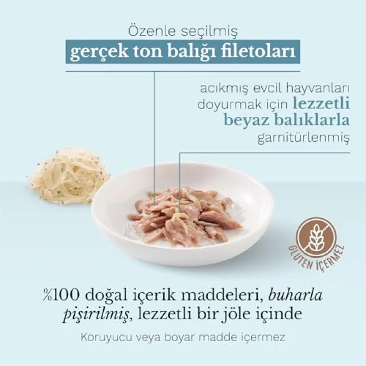 Yetişkin Kedi Konservesi 85 Gr Ton + Ringa Balıklı