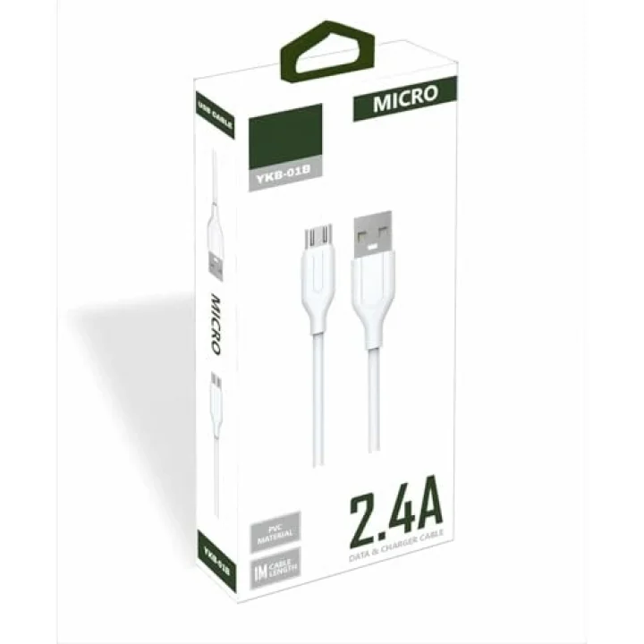 Yetty 2.4A Micro USB Kablo 1m Beyaz YKB-01B