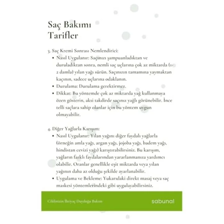 Yılan Yağı 50 ml - Saç Bakımına Uygun Geleneksel Yağ