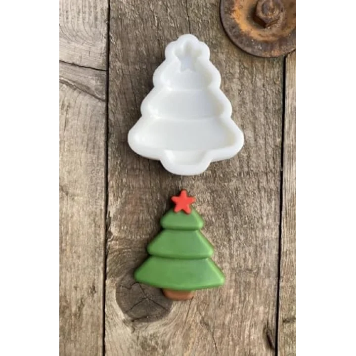 Yılbaşı Çam Ağacı Mum Kalıbı (Silikon)