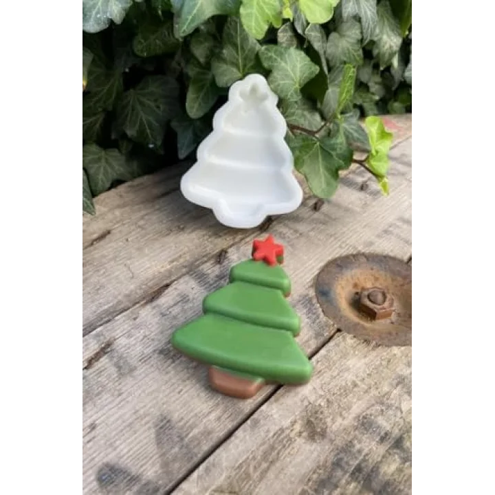 Yılbaşı Çam Ağacı Mum Kalıbı (Silikon)