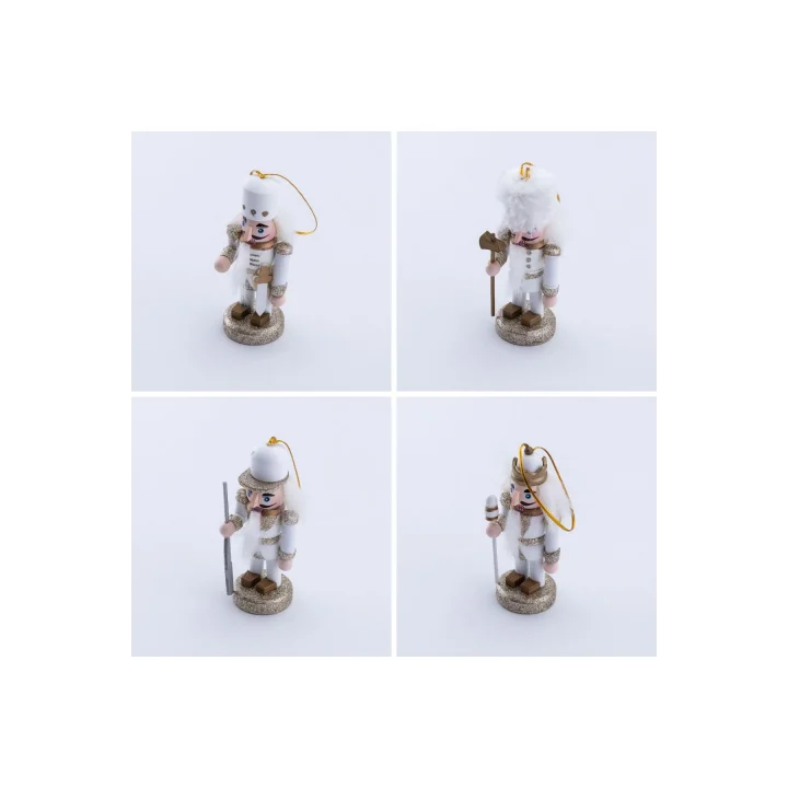 Yılbaşı Süsü Kurşun Asker Seti, 10 Cm, Beyaz 4 Adet