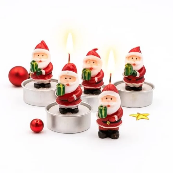 Yılbaşı Temalı Noel Baba Figürlü Mum Seti 4’lü | Yılbaşı Mumu, Yılbaşı Hediyesi, Yılbaşı Sofra Süsleme