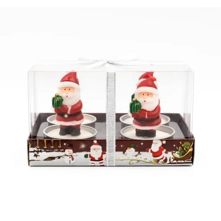 Yılbaşı Temalı Noel Baba Figürlü Mum Seti 4’lü | Yılbaşı Mumu, Yılbaşı Hediyesi, Yılbaşı Sofra Süsleme