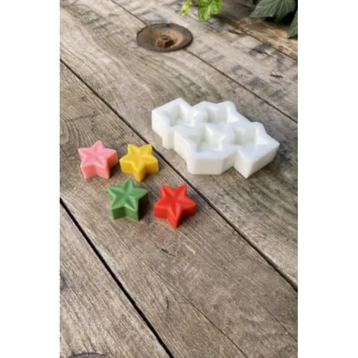 Yıldız Mini Dörtlü Mum Kalıbı (Silikon)