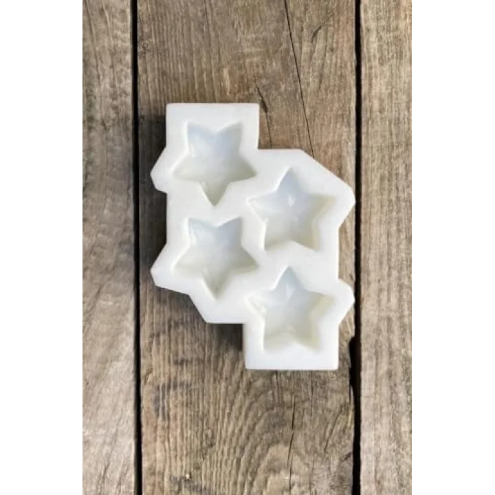 Yıldız Mini Dörtlü Mum Kalıbı (Silikon)
