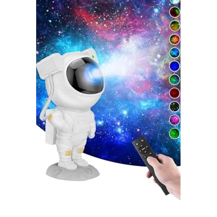 Yıldız Projektör Astronot Işıklı Kumandalı Galaksi Samanyolu Projeksiyon Gece Lambası