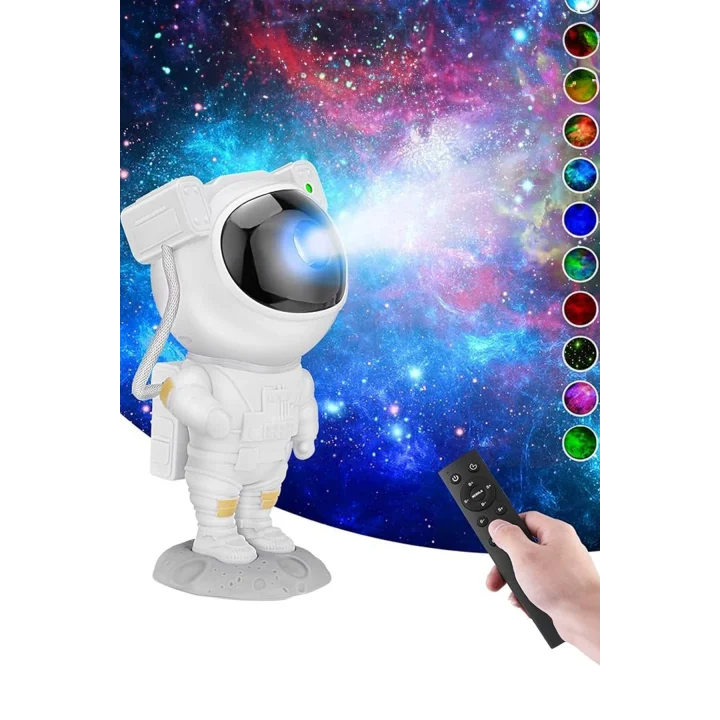 Yıldız Projektör Astronot Işıklı Kumandalı Galaksi Samanyolu Projeksiyon Gece Lambası