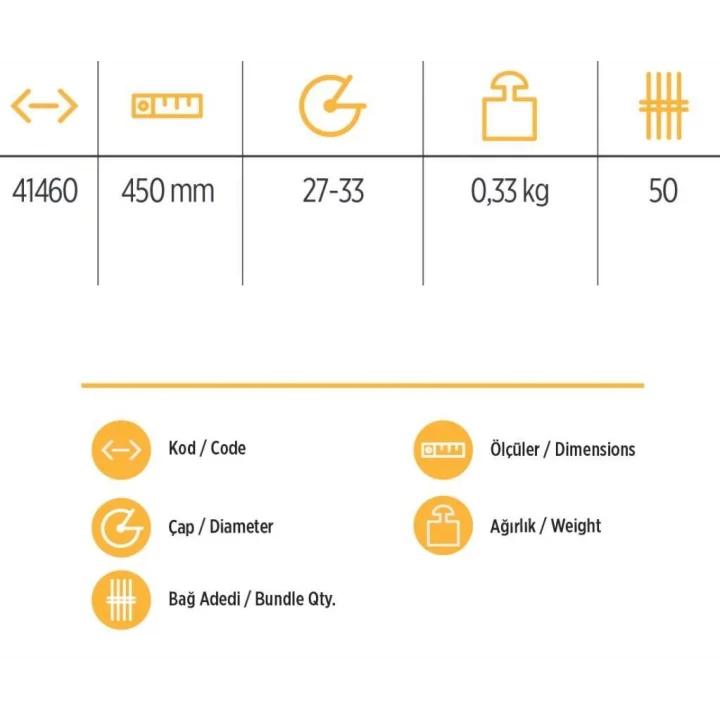 Mey İthalat® YKS 41460 Keser Sapı 45 cm