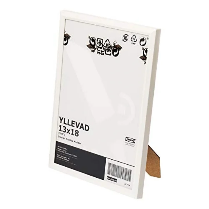 Yllevad resim çerçevesi. 4 ADET, 13 x 18 cm, hafif, plastik ve karton, beyaz