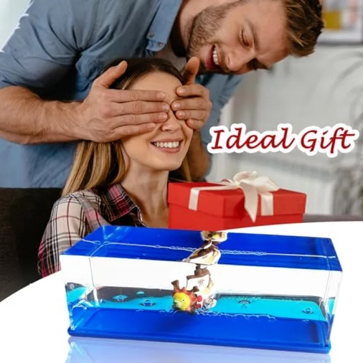 Yolcu gemisi One Piece Fluid Drift şişe Thousand Sunny Ship Fluid Drift Bottle, tek kutuda batmayan tekne, korsan gemi dekorasyonu, ev, araba, vitrinler, masa dekorasyonu için bir gemi